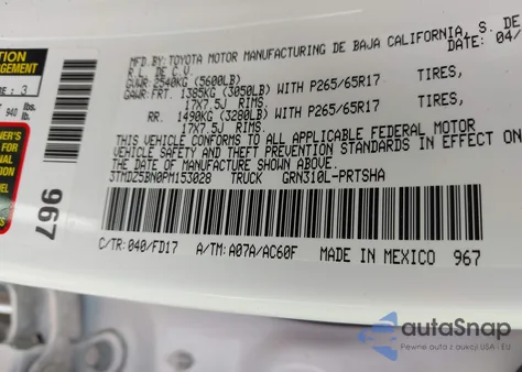 2023 Toyota Tacoma Trd Sport z USA, uszkodzony, nr VIN 3TMDZ5BN0PM153028